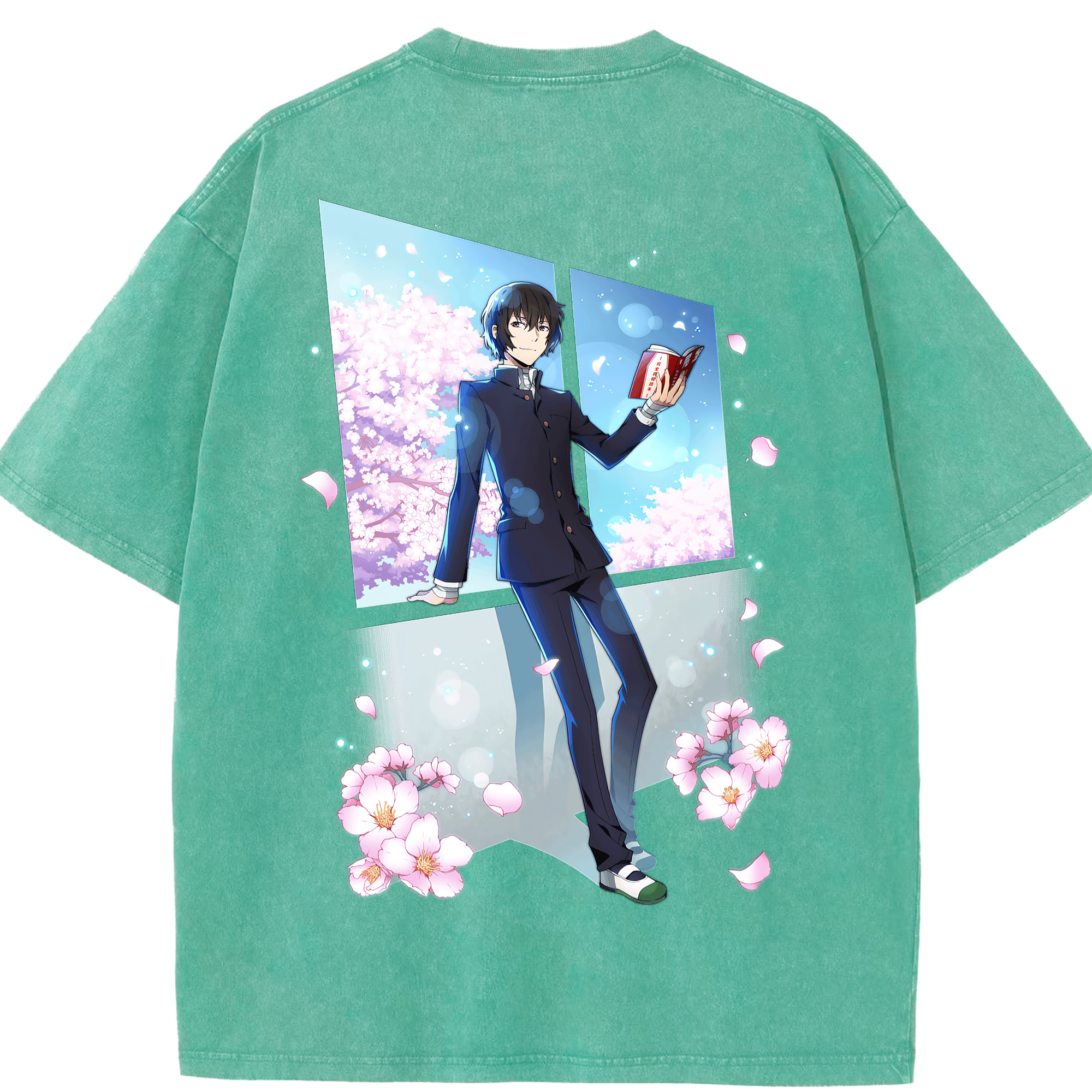 （画像用） 文豪ストレイドッグス Bungo Stray Dogs 綿100% ヴィンテージ風 半袖Tシャツ（背面プリント）